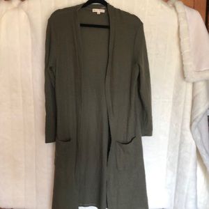 Another reason Waffle weave cotton cardigan olive colored size large